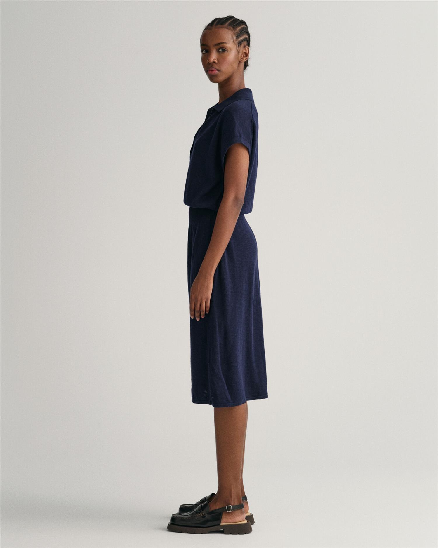 LINEN-BLEND COLLAR DRESS-Kjole-Gant-Aandahls