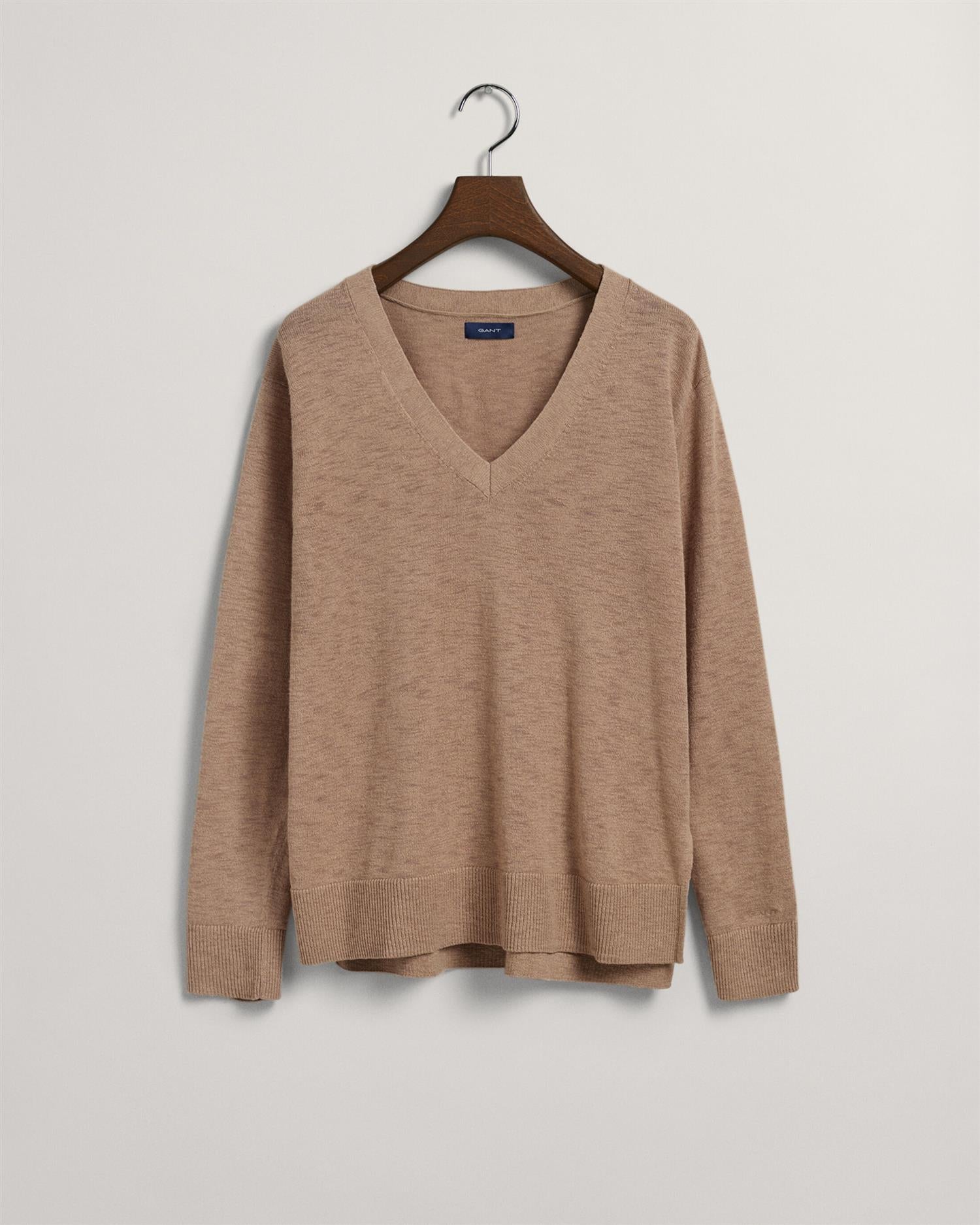 LINEN-BLEND V-NECK-Strikk-Gant-Aandahls