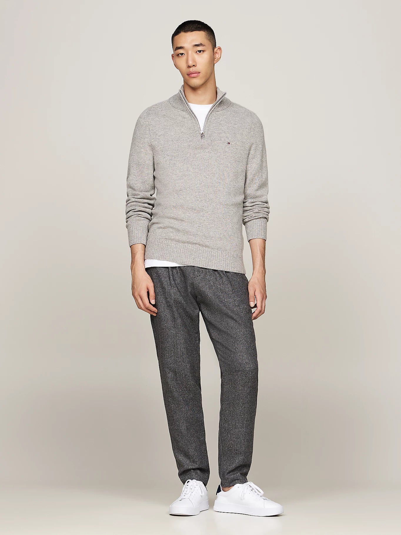 Lambswool zip mock-Genser-Tommy Hilfiger-Aandahls