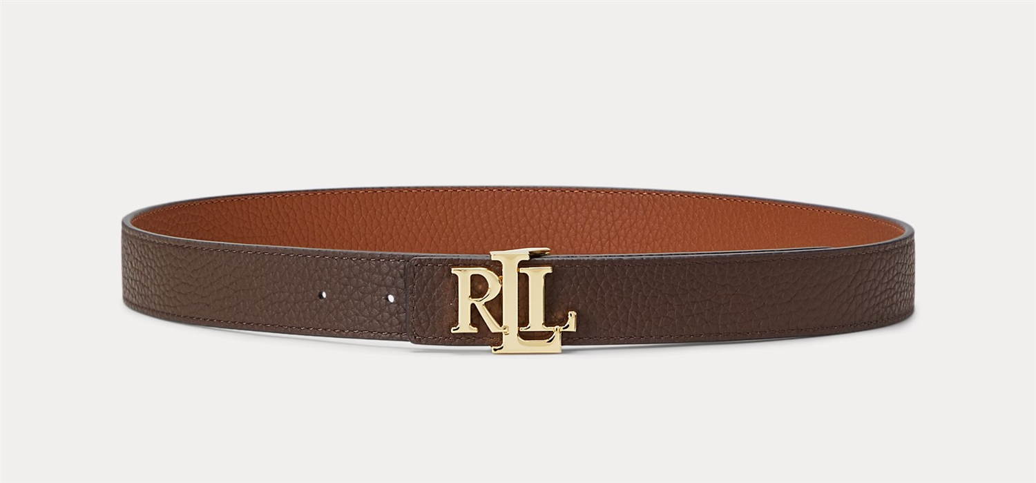 Logo reversible pebbled belt-Belter-Ralph Lauren-Aandahls