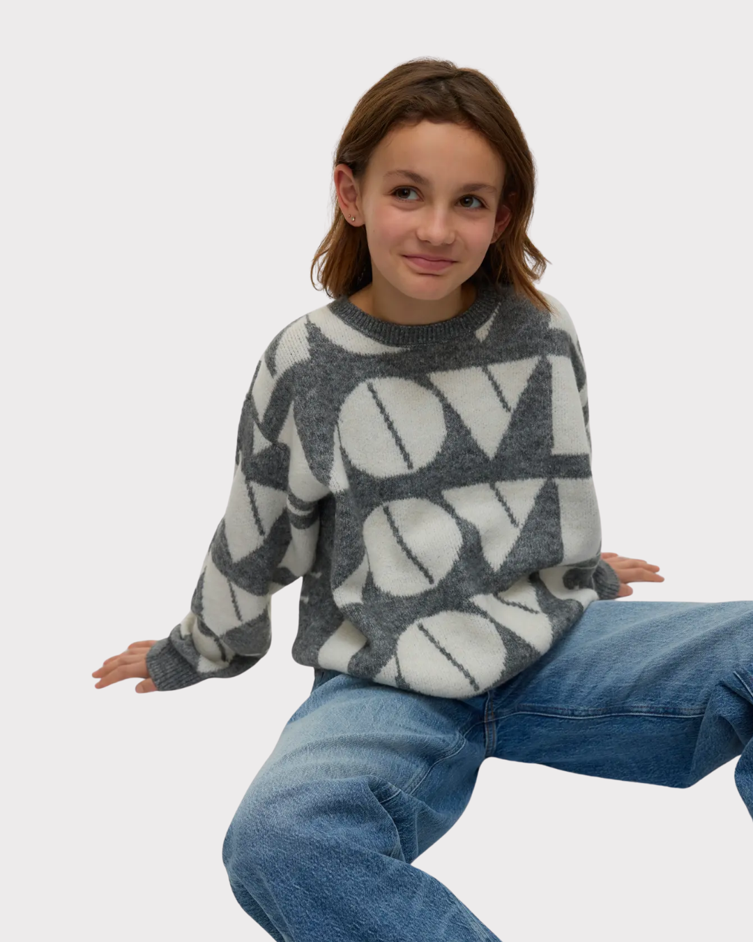 Love Ls O-Neck Pullover Girl-Strikk-Vero Moda Girl-Aandahls