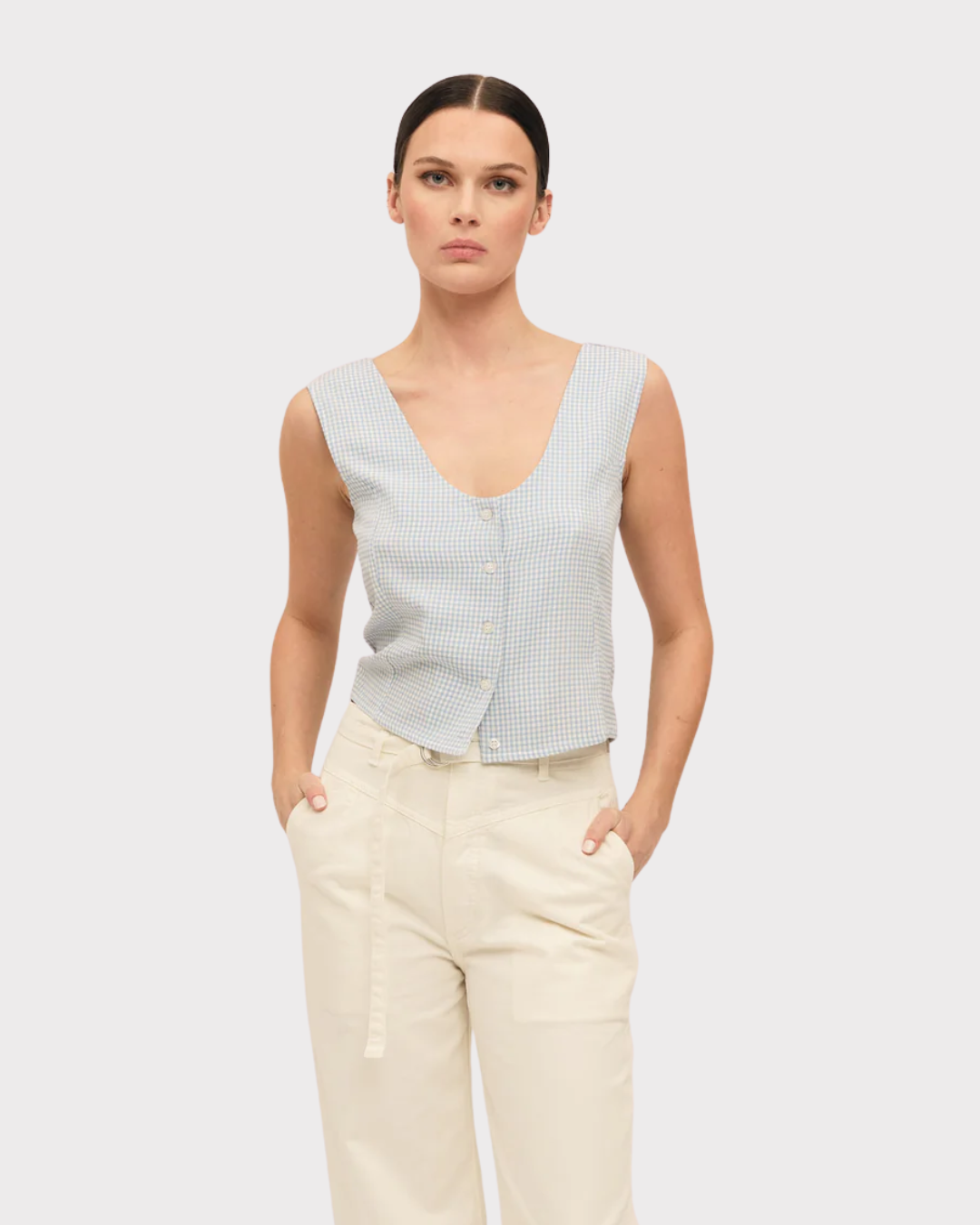 MARI BUTTON TANK TOP-Topper-OnceUntold-Aandahls