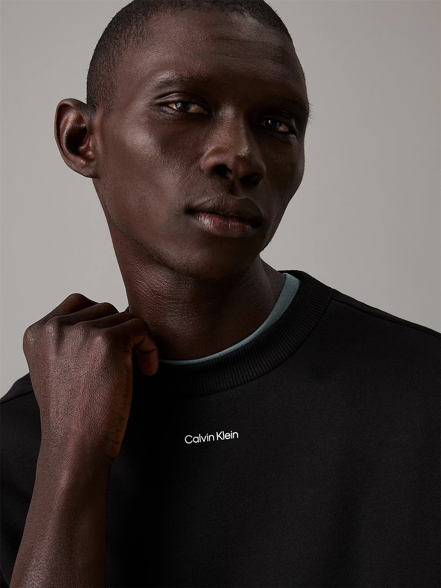 Nano Logo Cotton Modal Crew-Genser-Calvin Klein-Aandahls