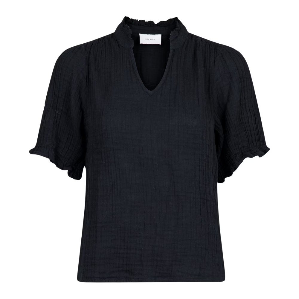 Neo Noir Odessa linen blouse Black-Bluser-Neo Noir-Aandahls