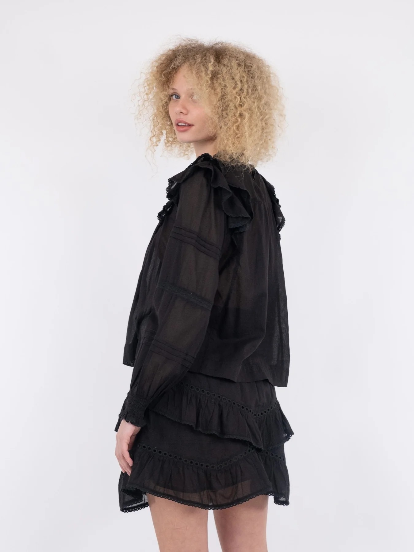 Neo Noir Simkie Voile Blouse-Bluser-Neo Noir-Aandahls