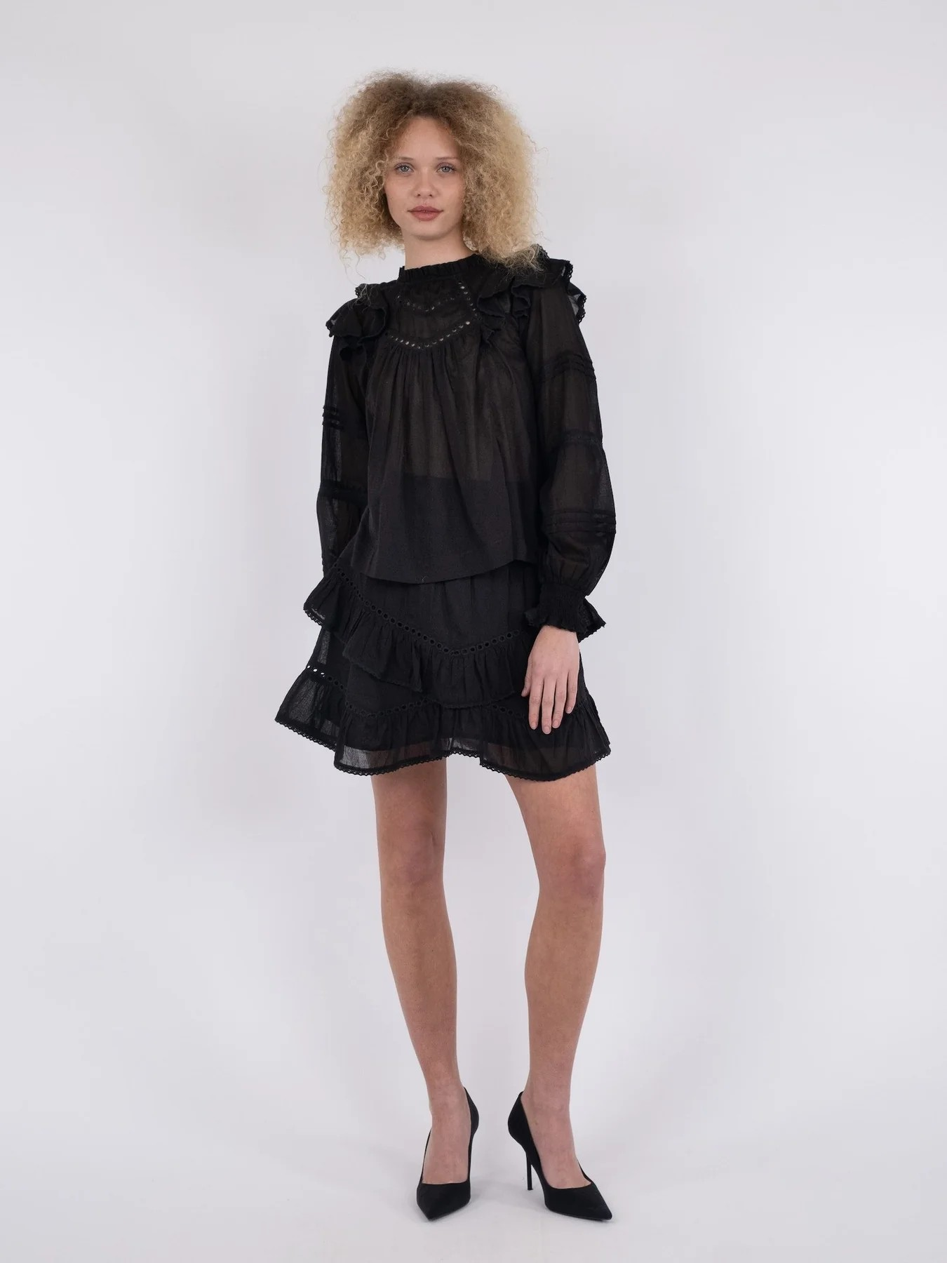 Neo Noir Simkie Voile Blouse-Bluser-Neo Noir-Aandahls