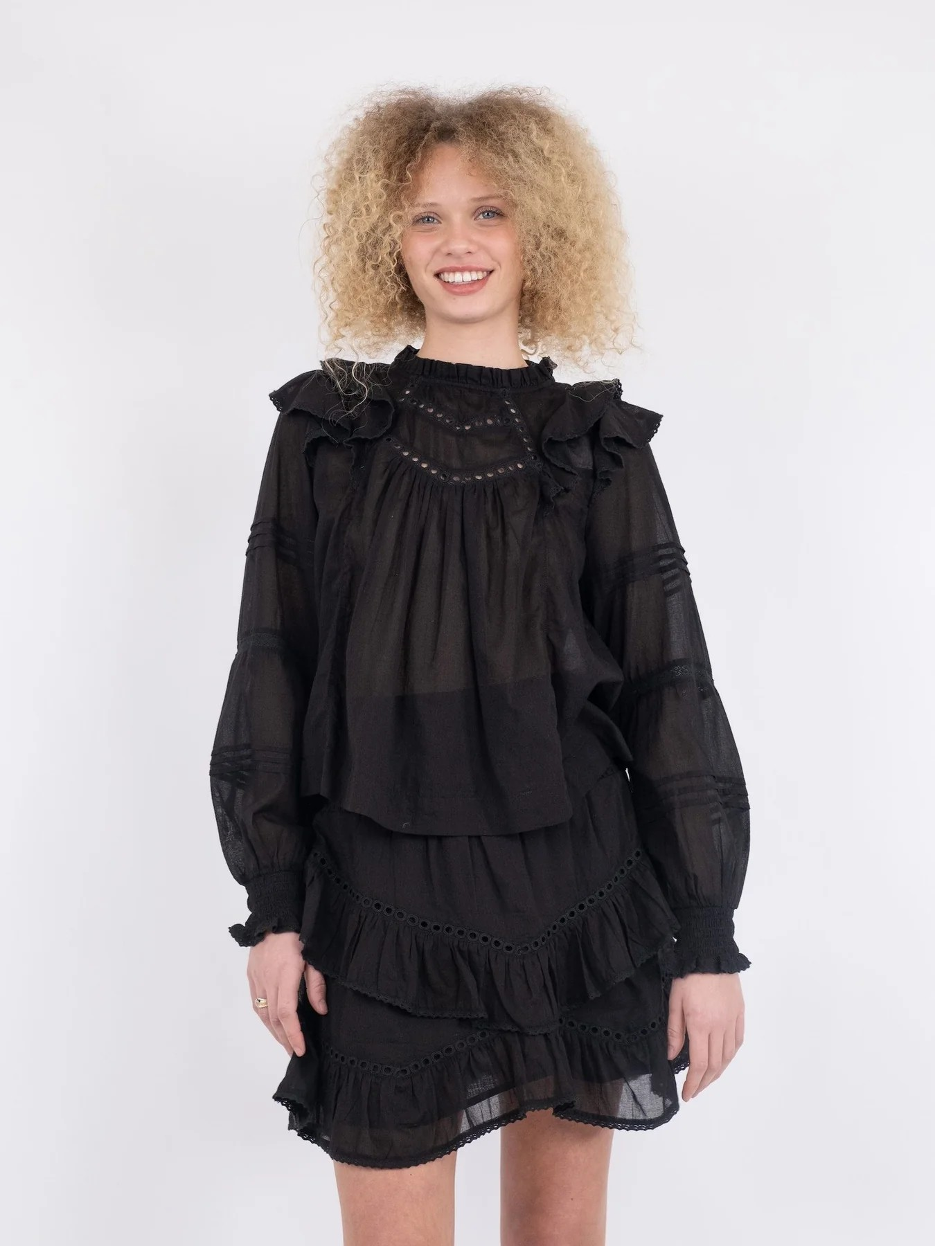 Neo Noir Simkie Voile Blouse-Bluser-Neo Noir-Aandahls