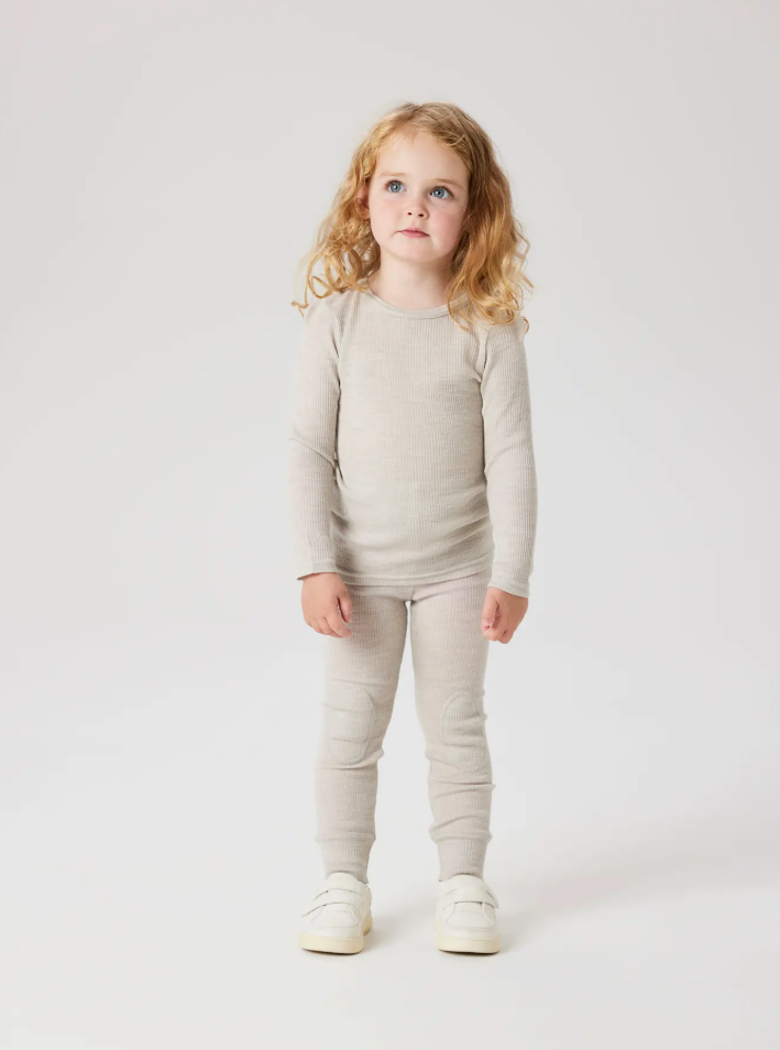 Nmnwax Wool Rib Legging Noos-Ull-Name it-Aandahls