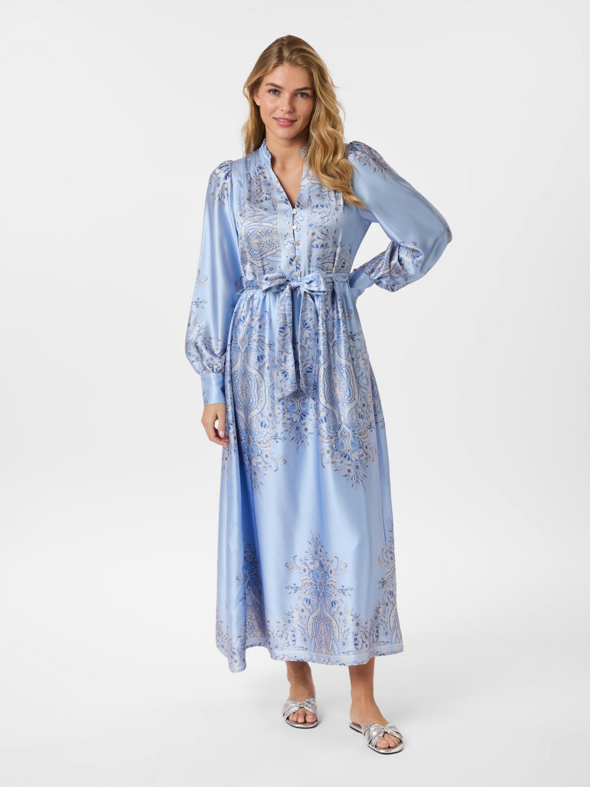 Nova Paisley Border Dress-Kjole-Neo Noir-Aandahls