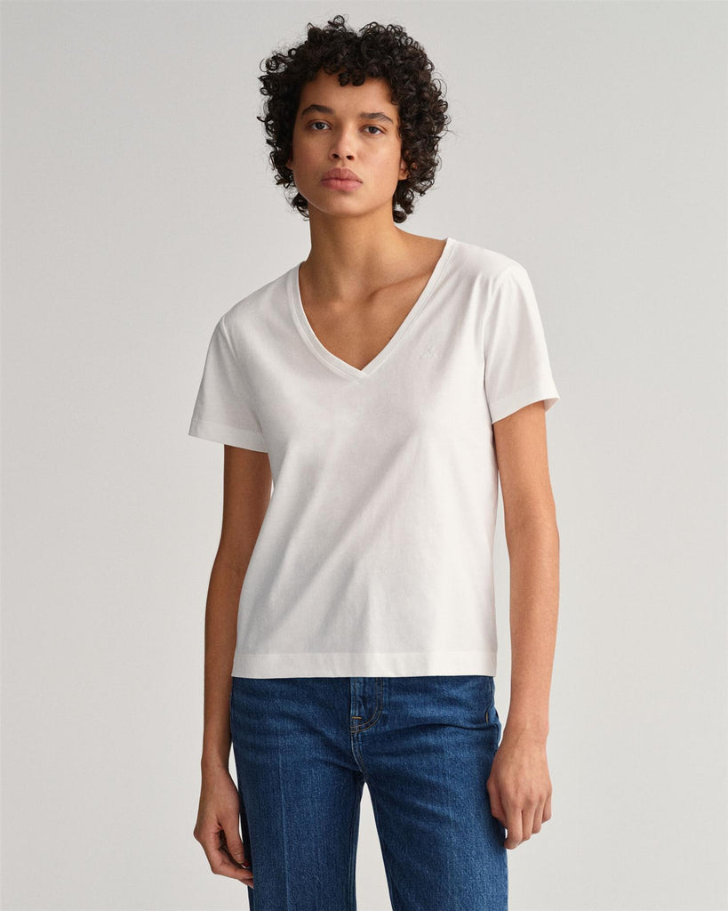 ORIGINAL V-NECK SS T-SHIRT-T-shirt-Gant-Aandahls