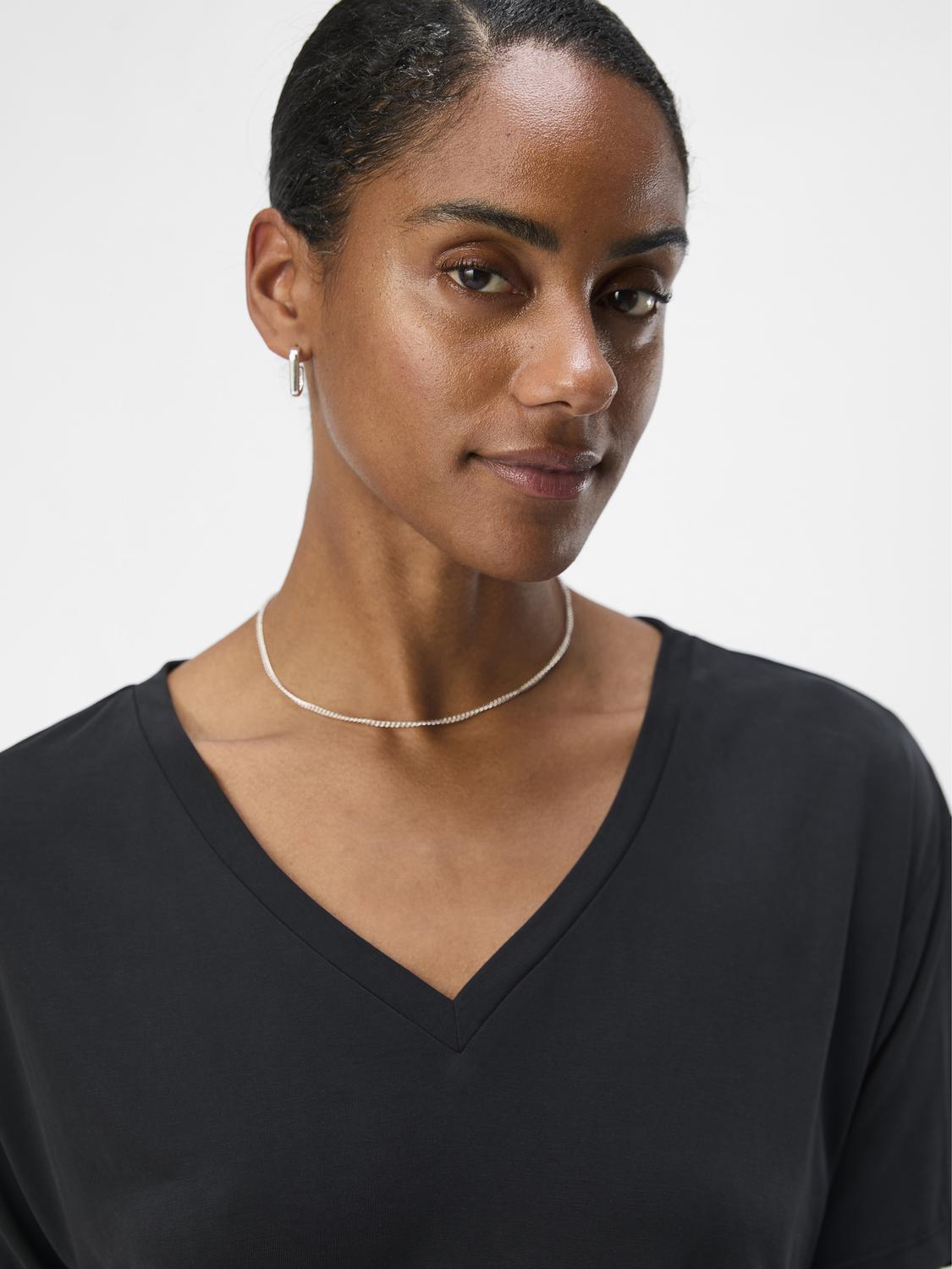 ObjAnnie Re S/S V-neck Top Noos-Overdel-Object Collectors Item-Aandahls
