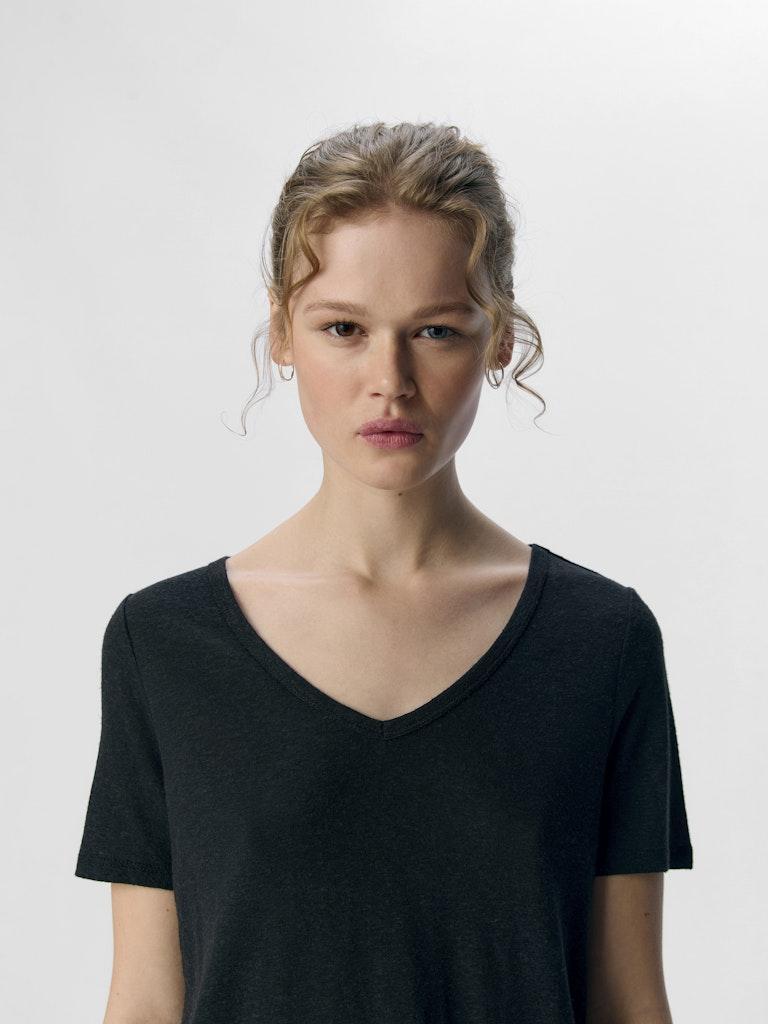 Objthea S/S Re V-neck Top Noos-T-shirt-Object Collectors Item-Aandahls