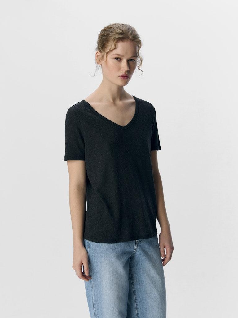 Objthea S/S Re V-neck Top Noos-T-shirt-Object Collectors Item-Aandahls