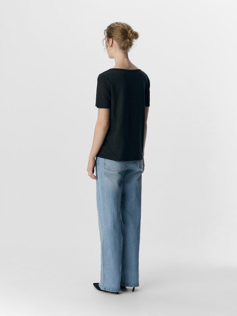 Objthea S/S Re V-neck Top Noos-T-shirt-Object Collectors Item-Aandahls