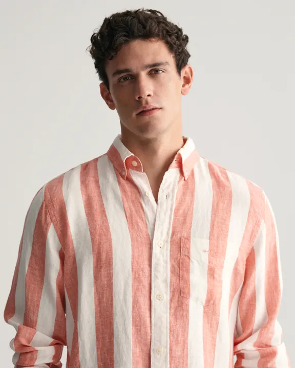 REG BOLD STRIPE LINEN SHIRT-Skjorter-Gant-Aandahls