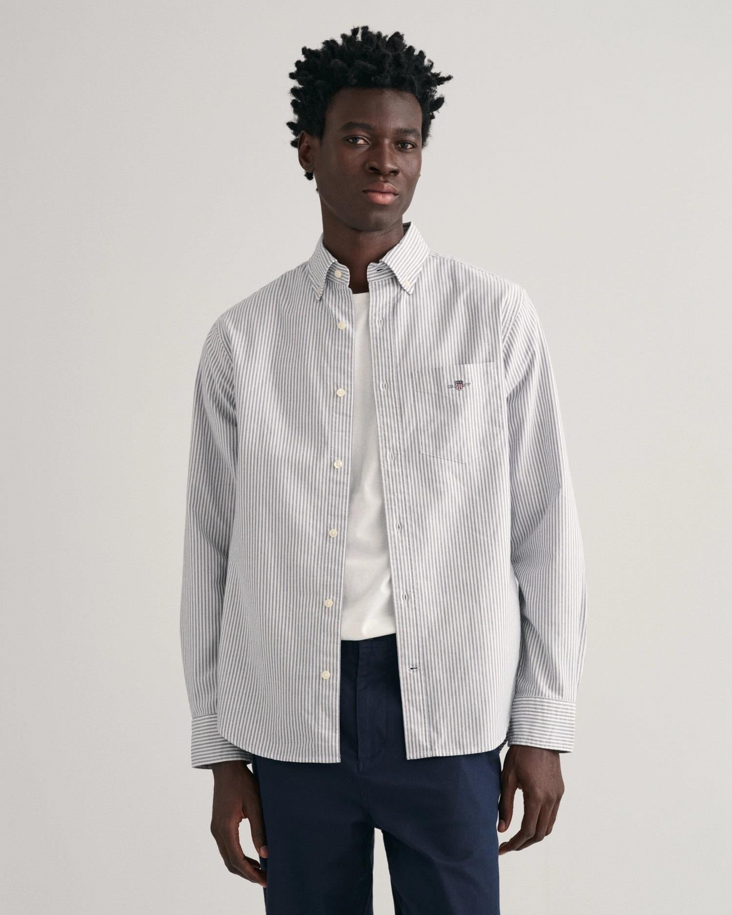 REG OXFORD BANKER STRIPE SHIRT-Skjorter-Gant-Aandahls