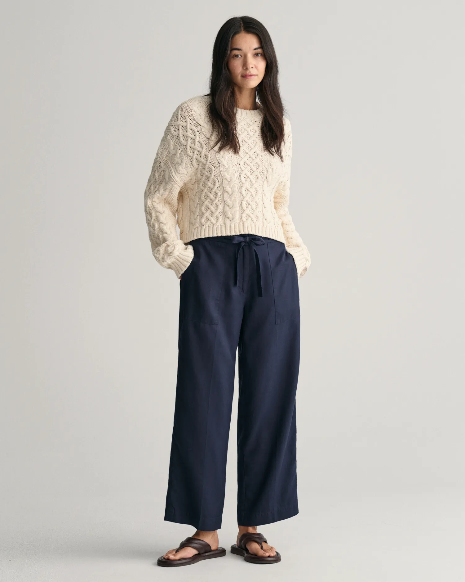 REL tie waist pants-Bukser-Gant-Aandahls