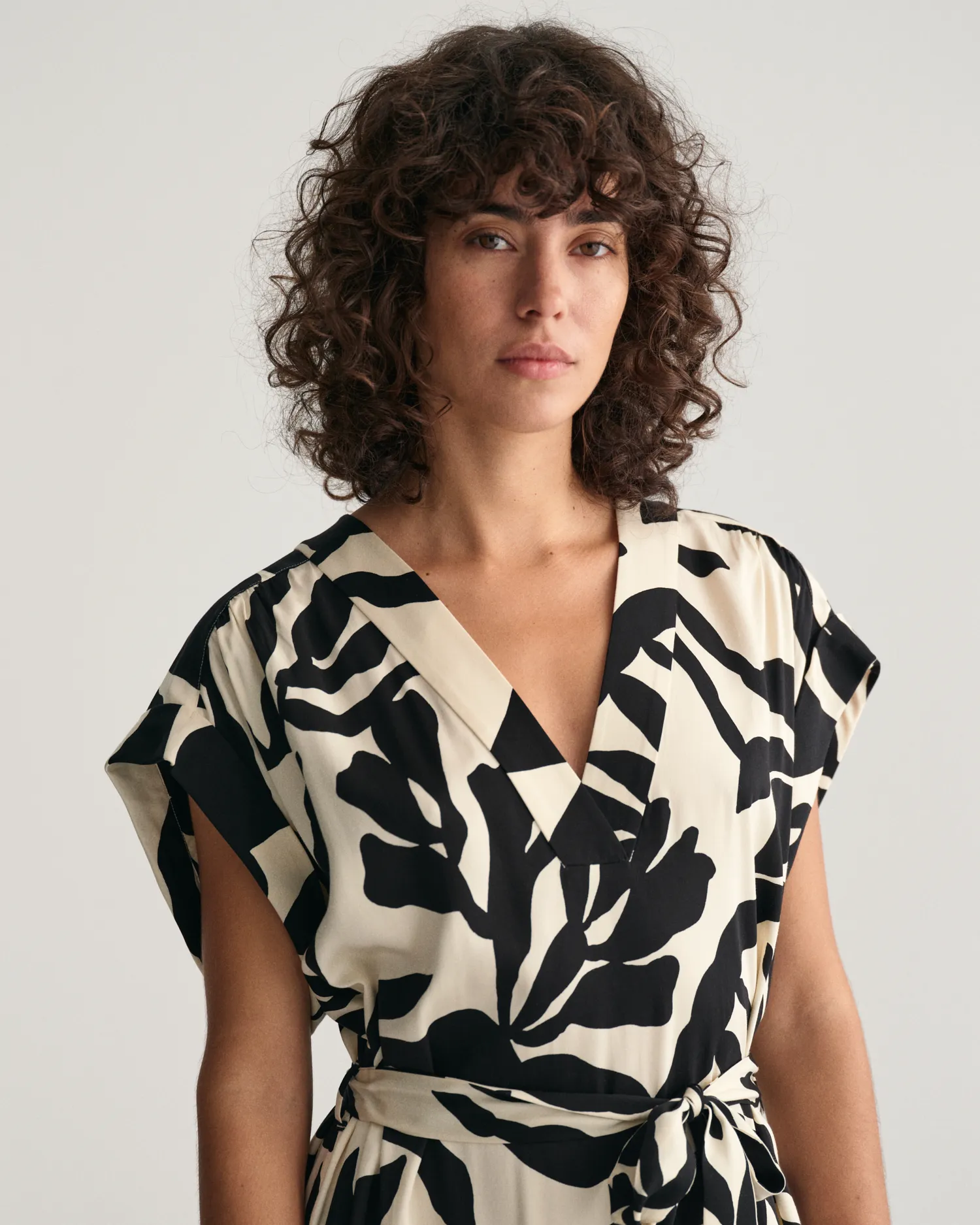 RELpalm print ss dress-Kjole-Gant-Aandahls