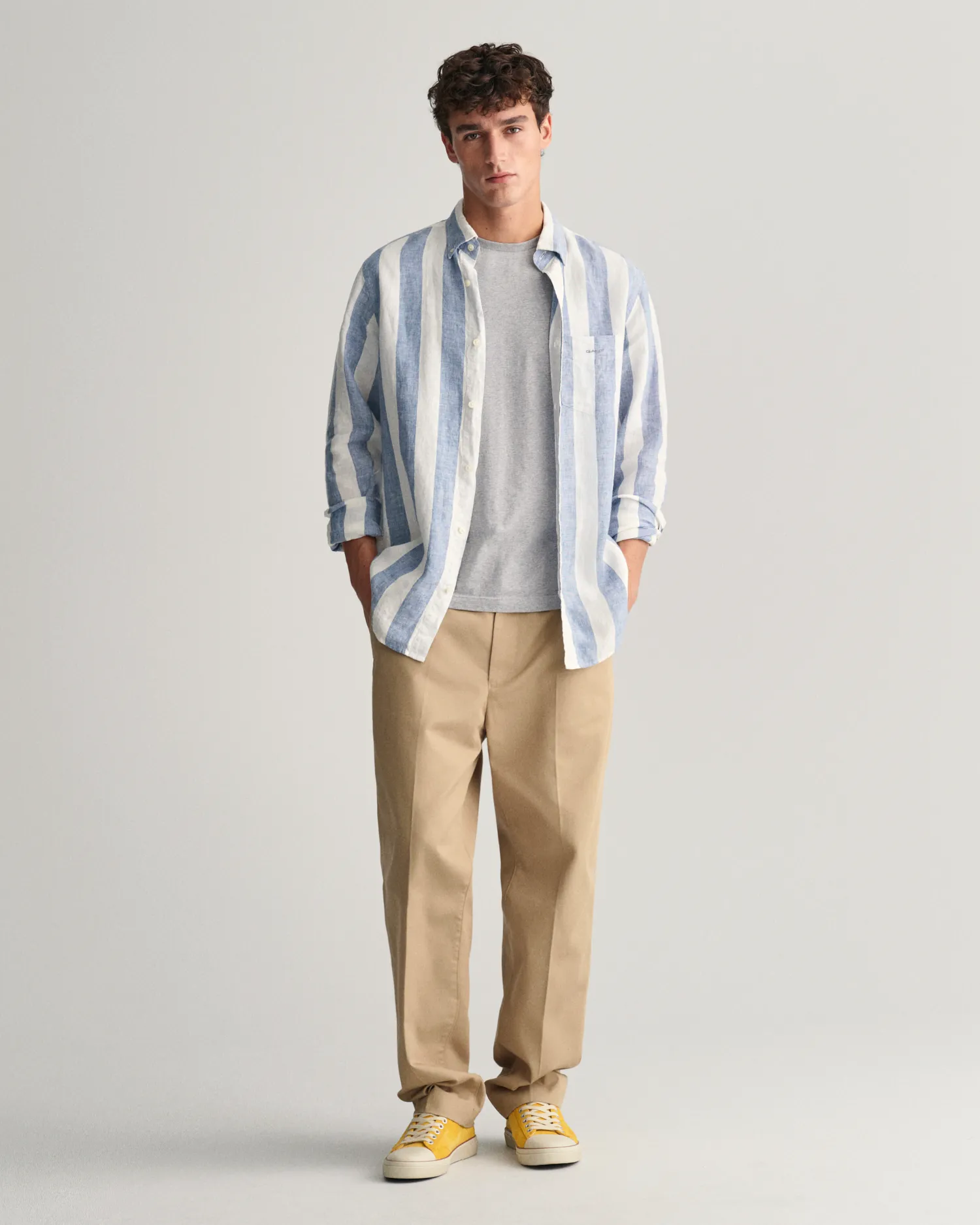Reg Bold Stripe Linen Shirt-Skjorter-Gant-Aandahls