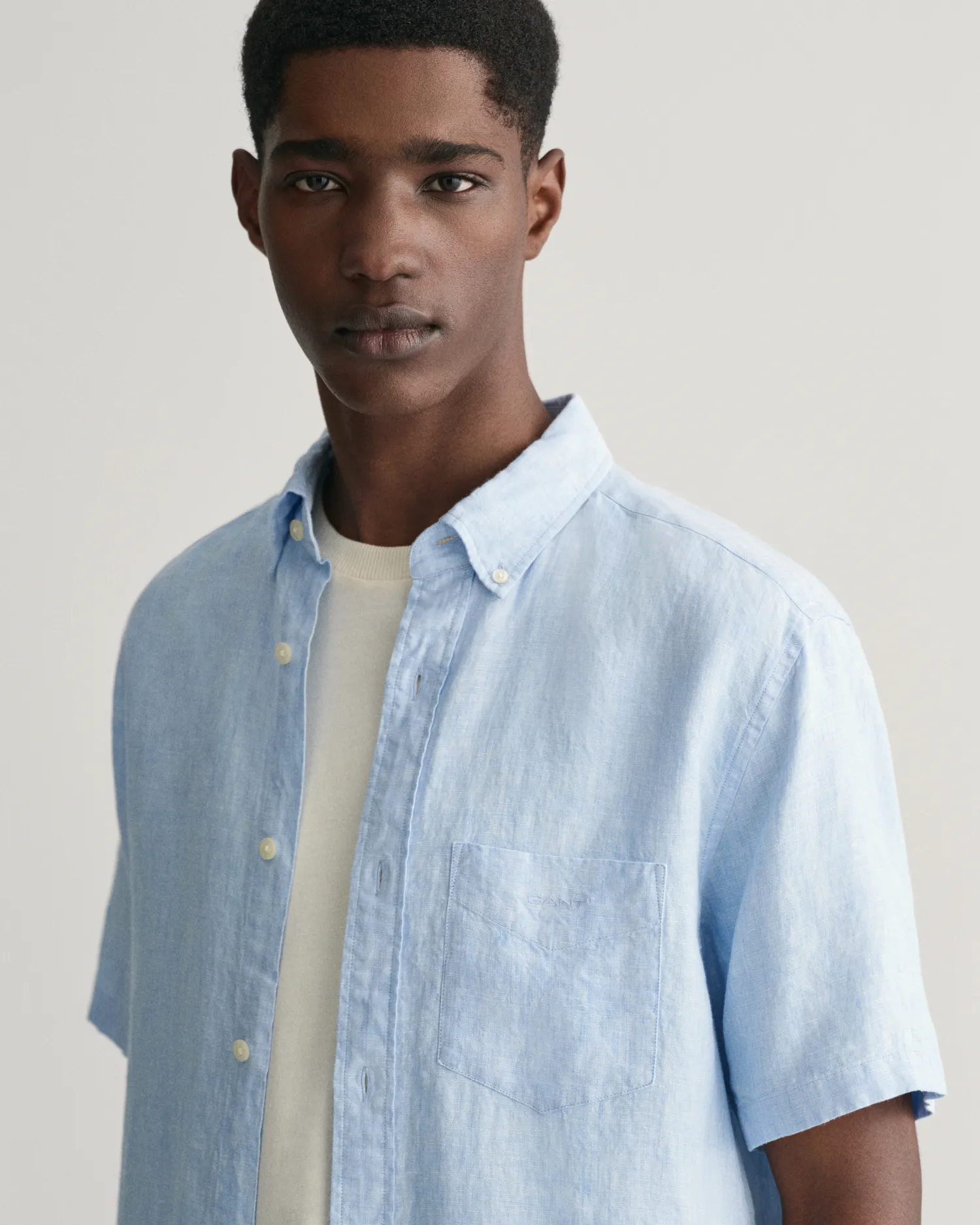 Reg Linen SS Shirt-Skjorter-Gant-Aandahls