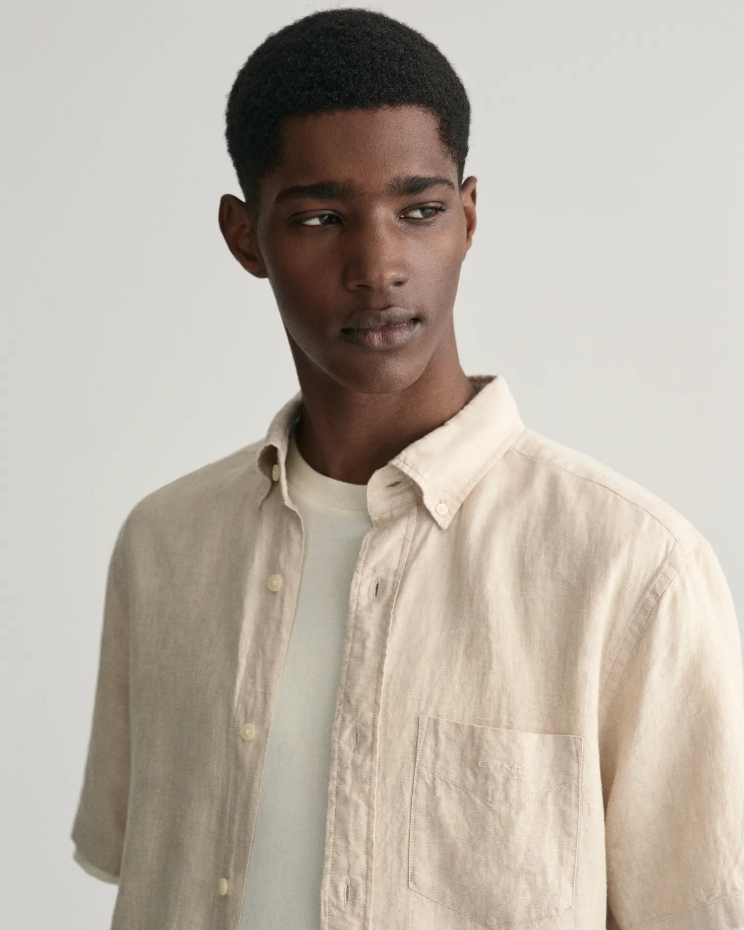 Reg Linen SS Shirt-Skjorter-Gant-Aandahls