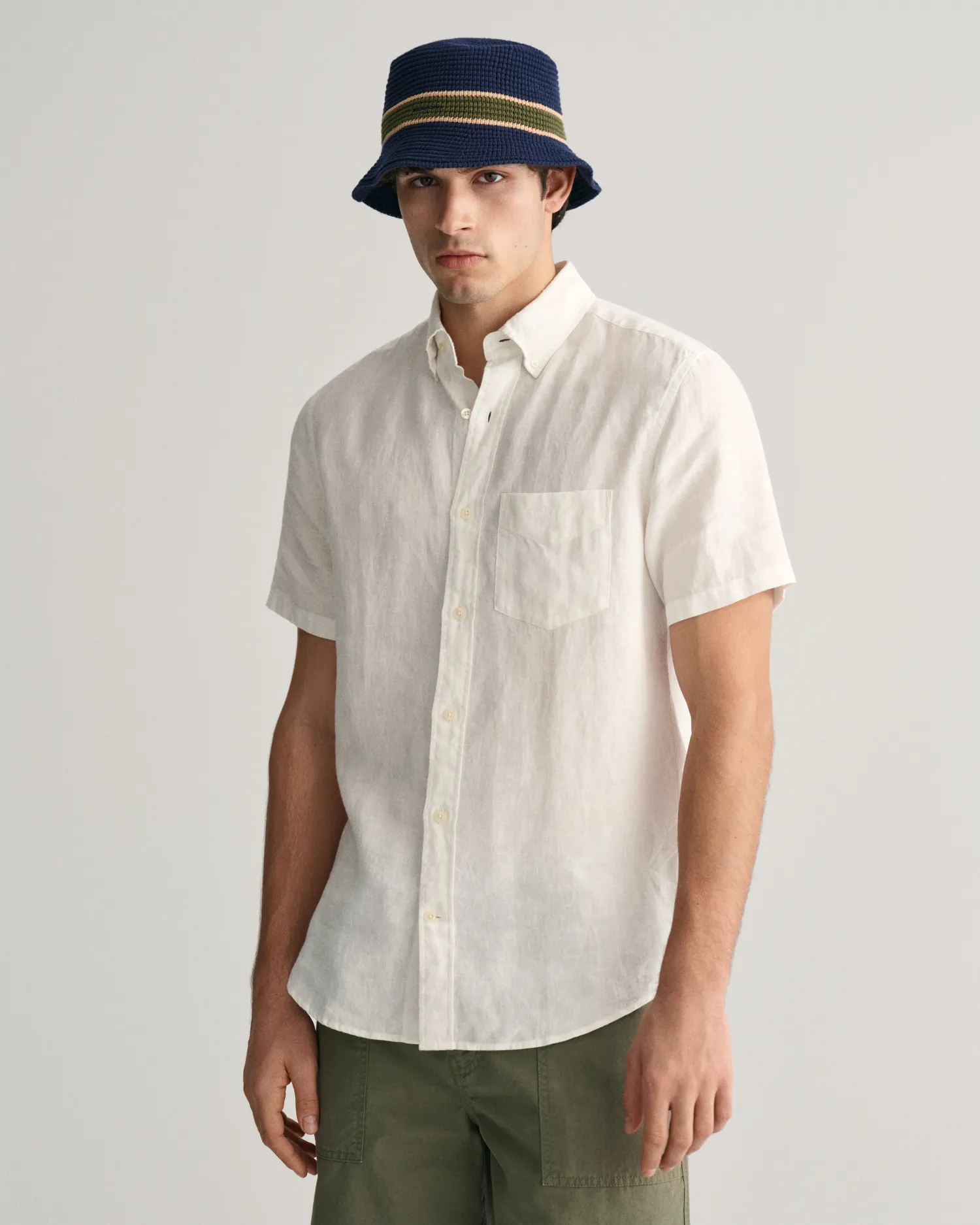 Reg Linen SS Shirt-Skjorter-Gant-Aandahls