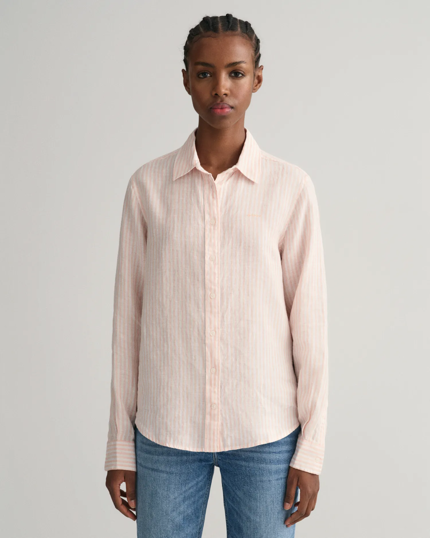 Reg Linen Stripe Shirt-Skjorter-Gant-Aandahls