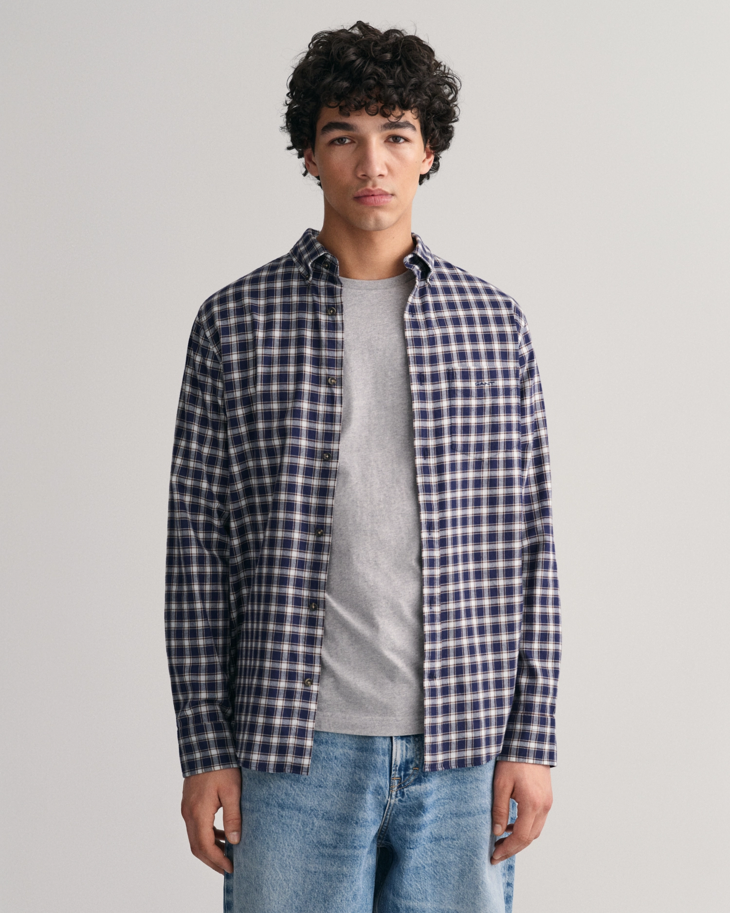 Reg Micro Tartan Flannel Shirt-Skjorter-Gant-Aandahls