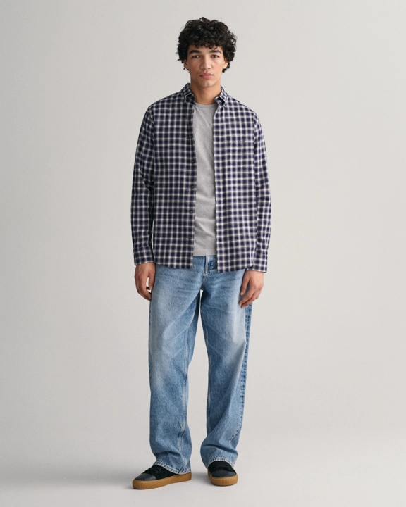 Reg Micro Tartan Flannel Shirt-Skjorter-Gant-Aandahls