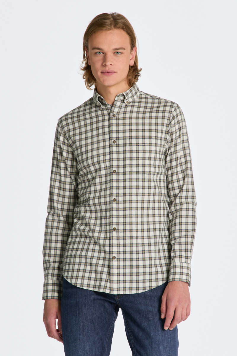Reg Micro Tartan Flannel Shirt-Skjorter-Gant-Aandahls
