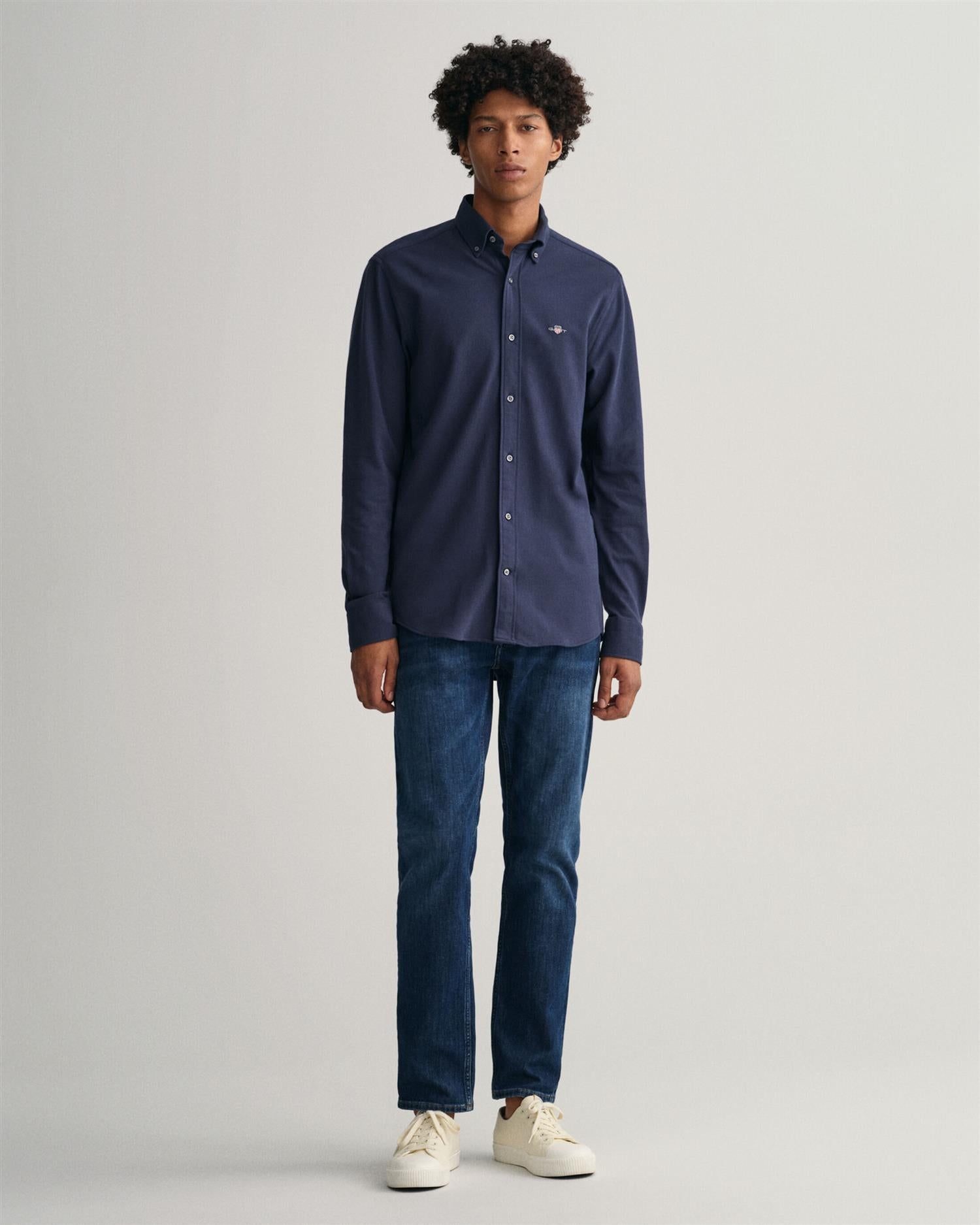 Reg jersey pique shirt-Skjorter-Gant-Aandahls