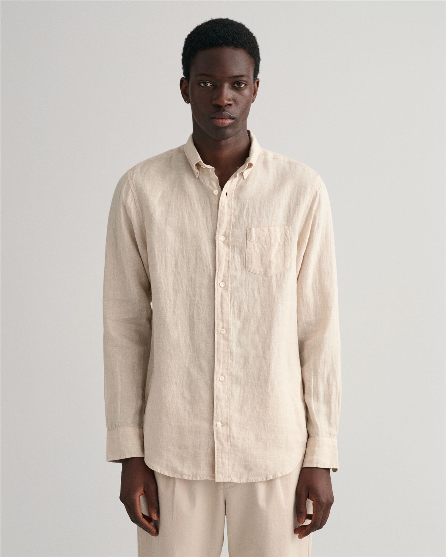 Reg linen shirt-Skjorter-Gant-Aandahls