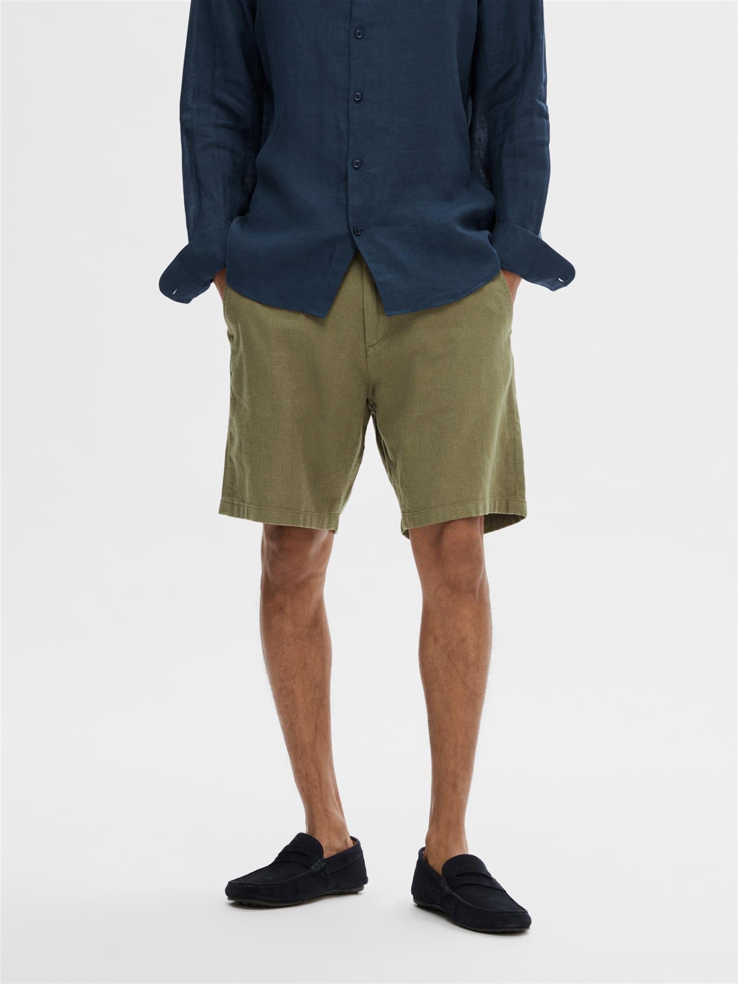 Regular-Brody Linen Shorts Noos-Shorts-Selected Homme-Aandahls