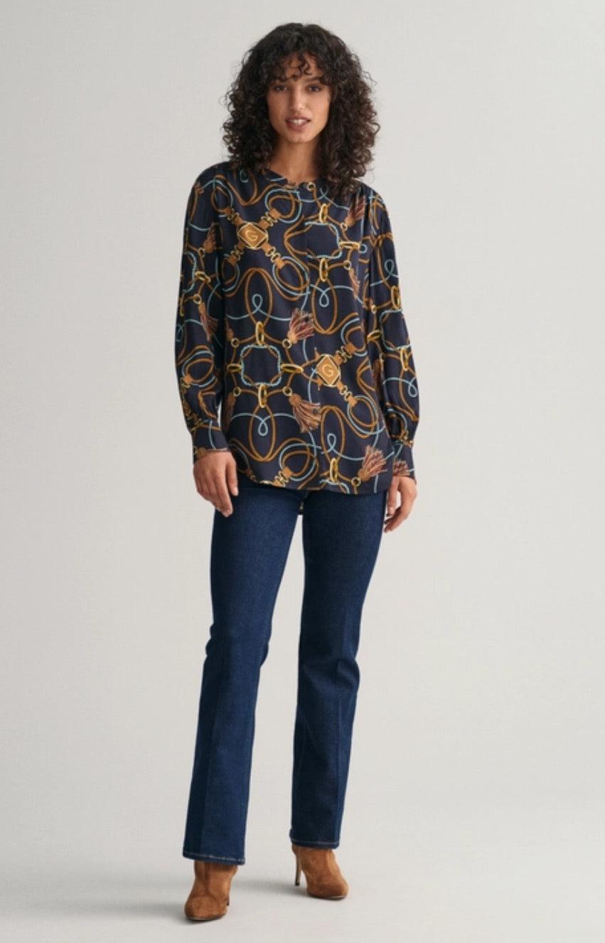 Rel rope print blouse-Bluser-Gant-Aandahls