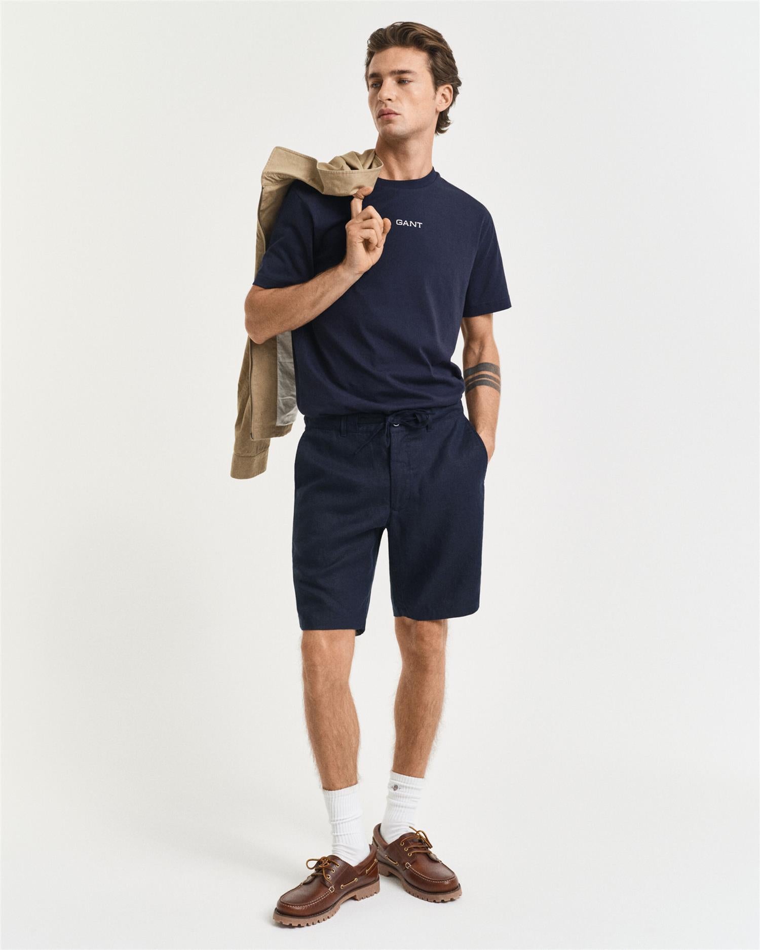 Relaxed Linen Ds Shorts-Shorts-Gant-Aandahls