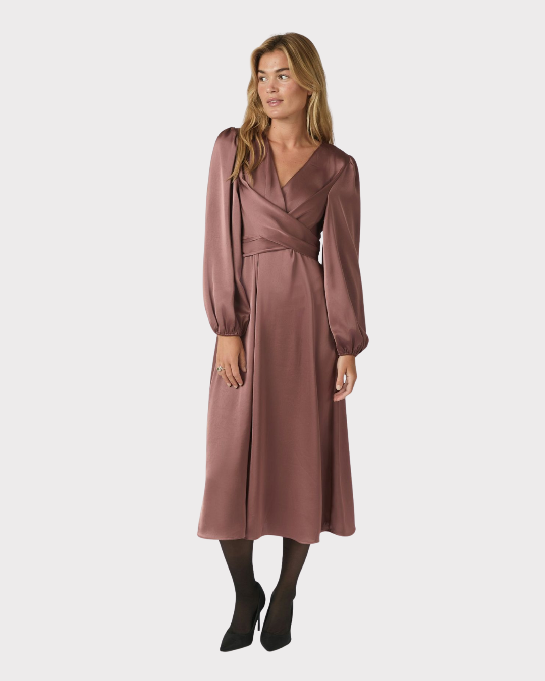 Rimini Heavy Sateen Dress-Kjole-Neo Noir-Aandahls