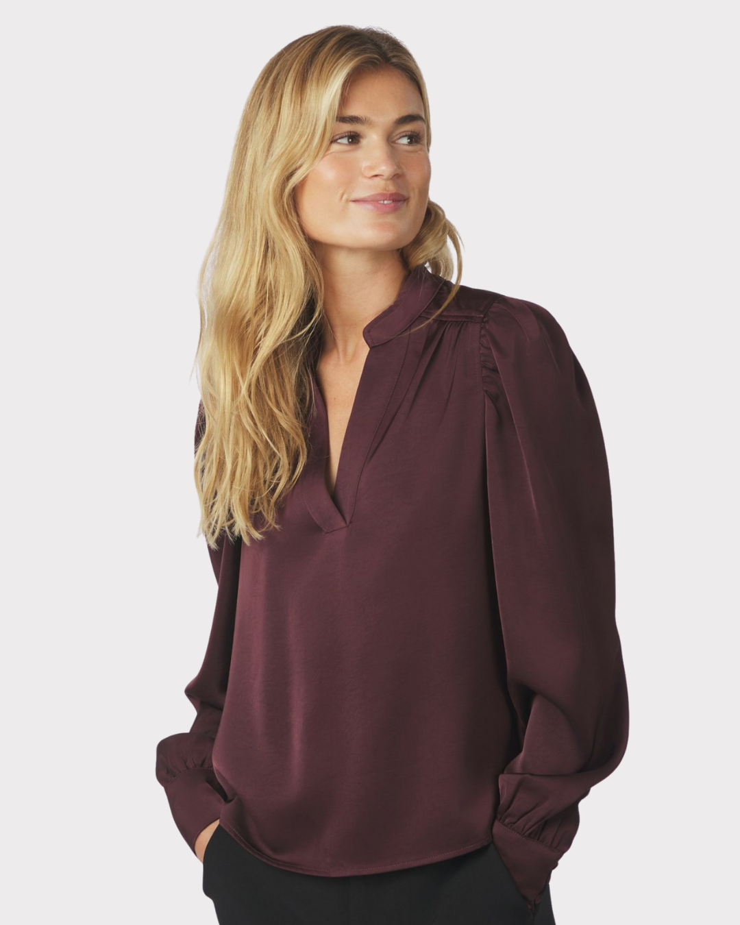 Rosslyn Heavy Sateen Blouse-Bluser-Neo Noir-Aandahls
