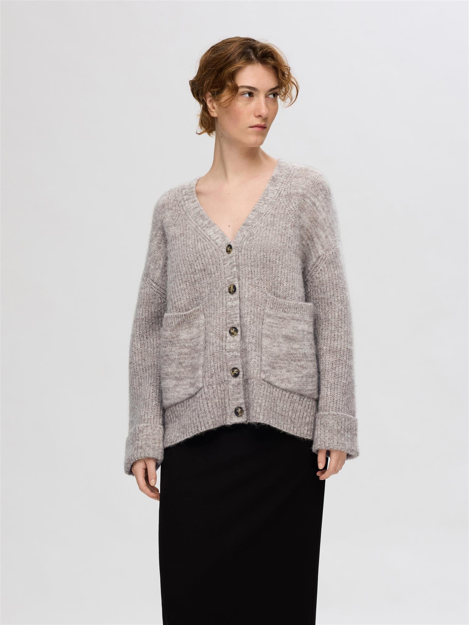 SLFAlva LS KNIT cardigan-Strikk-Selected Femme-Aandahls