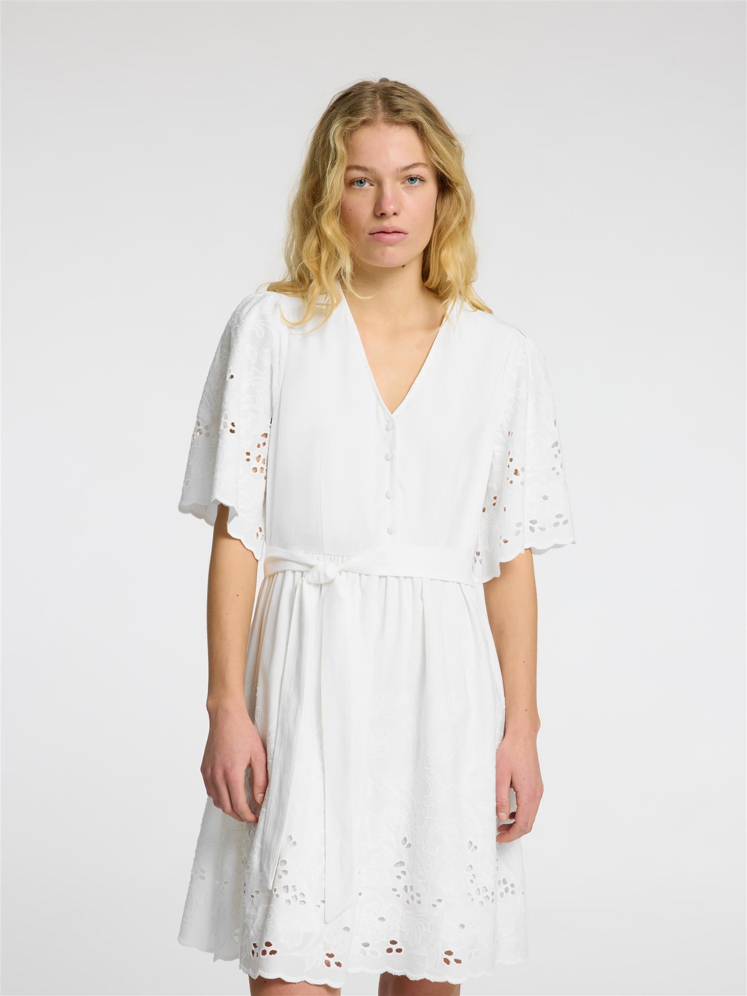 SLFDahlia SS SHORT BRODERI DRESS NOOS-Kjole-Selected Femme-Aandahls