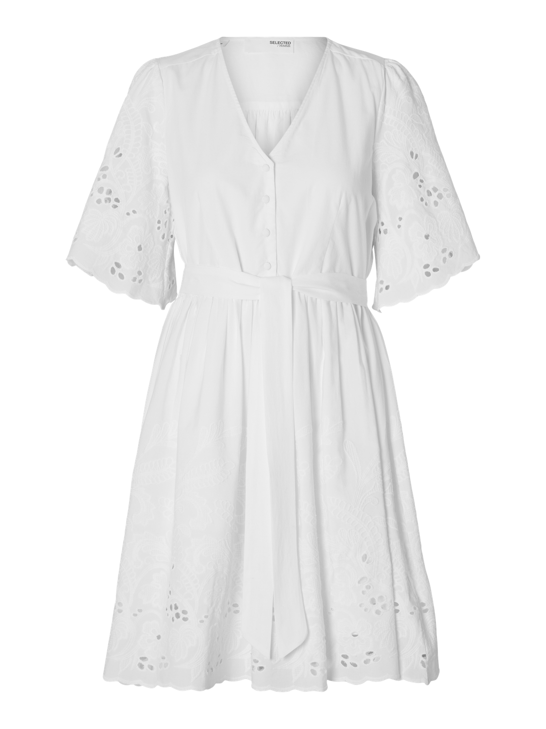SLFDahlia SS SHORT BRODERI DRESS NOOS-Kjole-Selected Femme-Aandahls