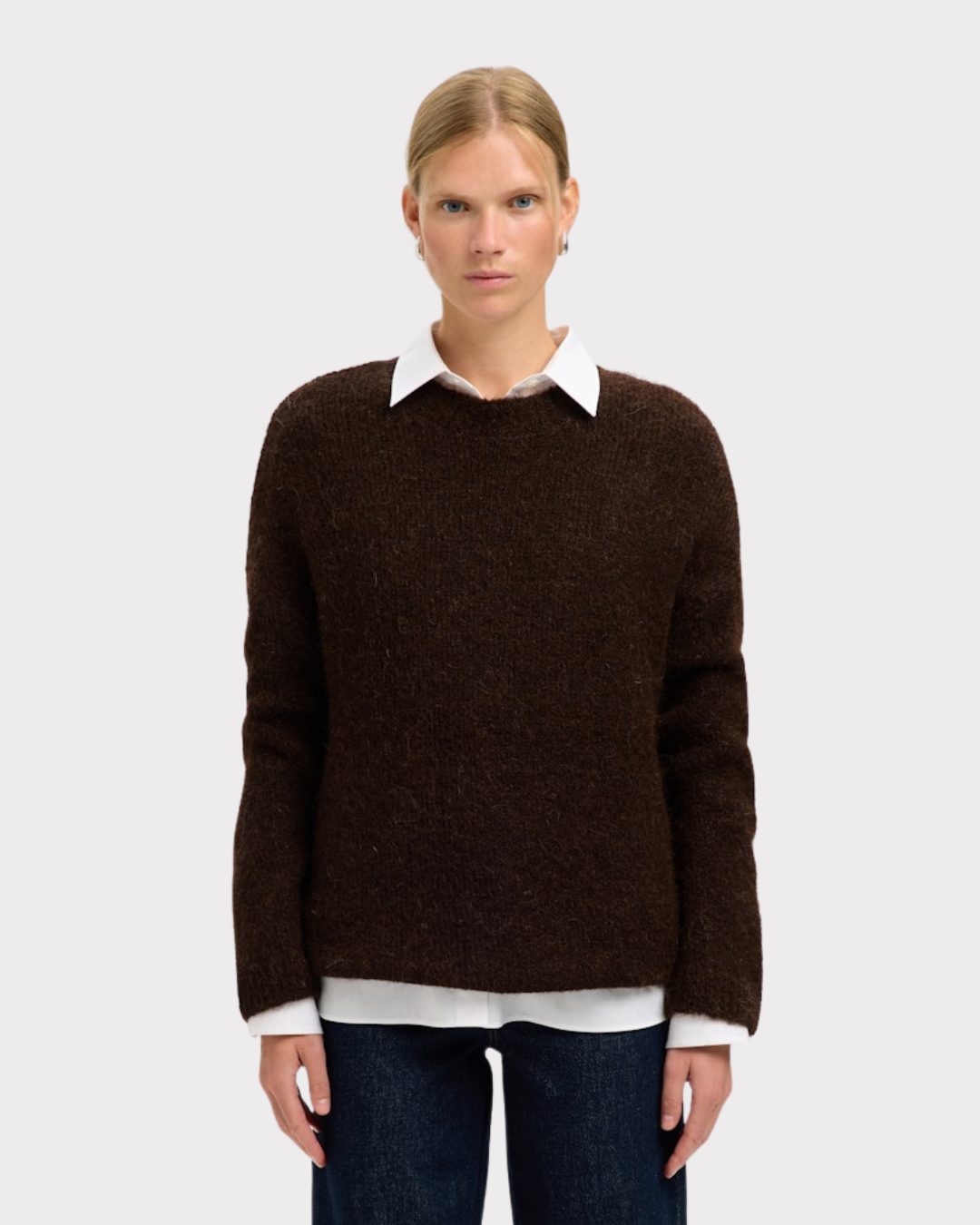 SLFGabriella LS KNIT NEW O-NECK NOOS-Strikk-Selected Femme-Aandahls