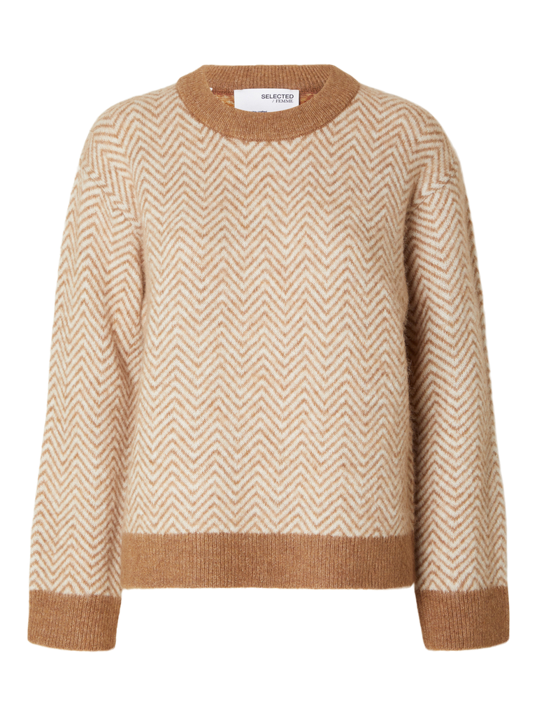 SLFHeri ls knit o-neck-Strikk-Selected Femme-Aandahls