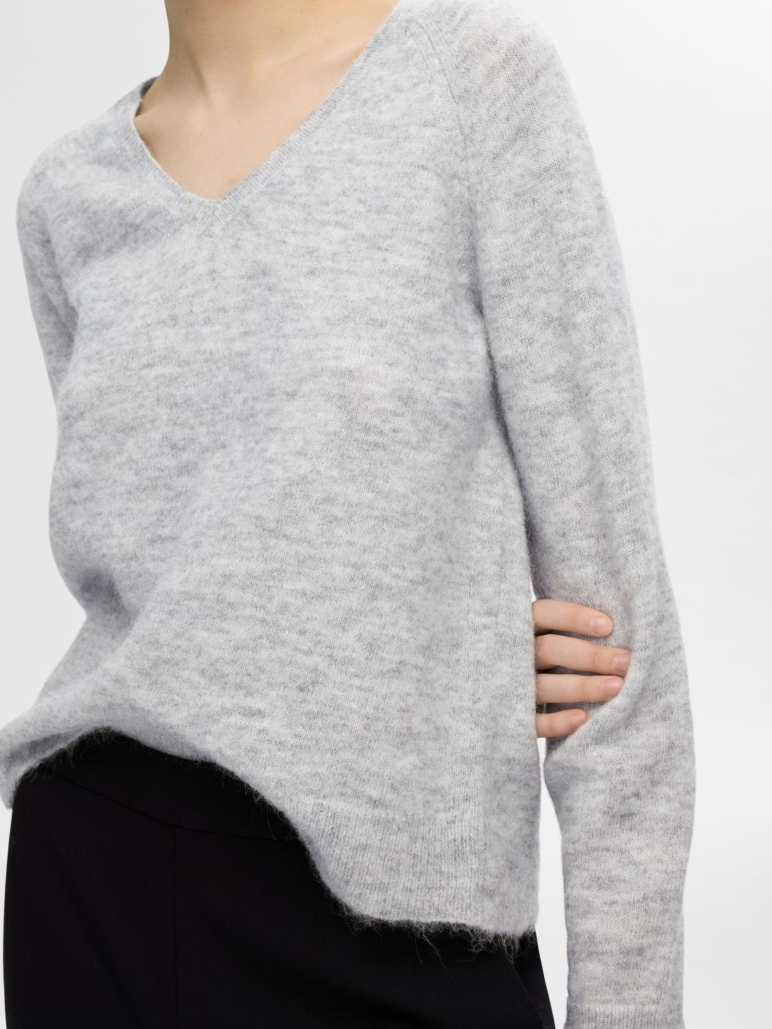 SLFLULU NEW LS KNIT V-NECK B NOOS-Strikk-Selected Femme-Aandahls