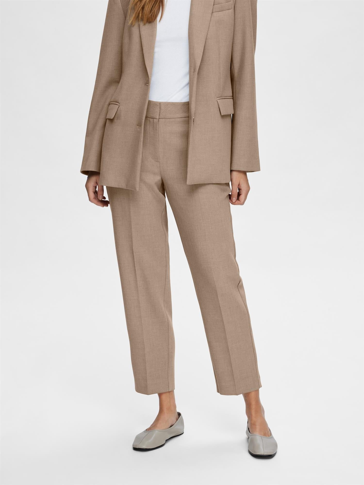 SLFRITA-RIA MW crop pant camel mel NOOS-Bukser-Selected Femme-Aandahls