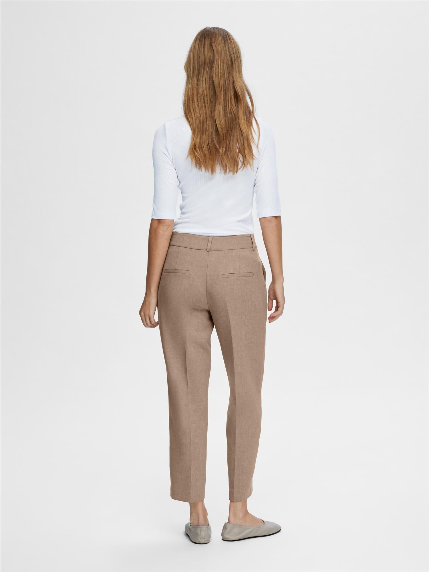 SLFRITA-RIA MW crop pant camel mel NOOS-Bukser-Selected Femme-Aandahls