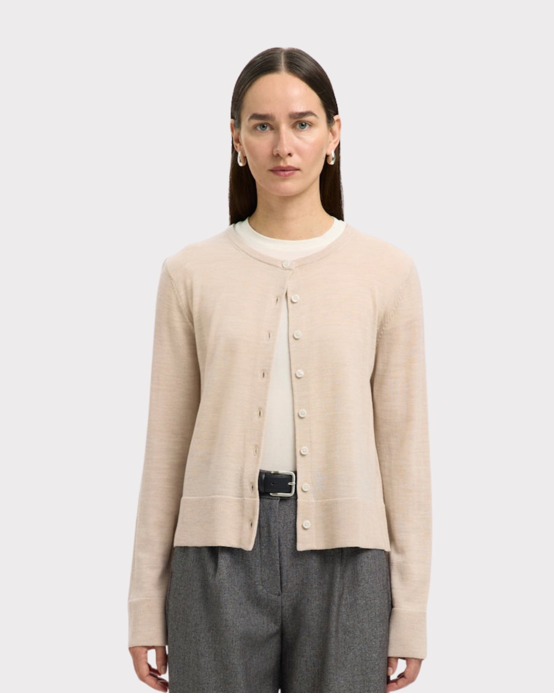 SLFThea LS KNIT MERINO CARDIGAN NOOS-Strikk-Selected Femme-Aandahls