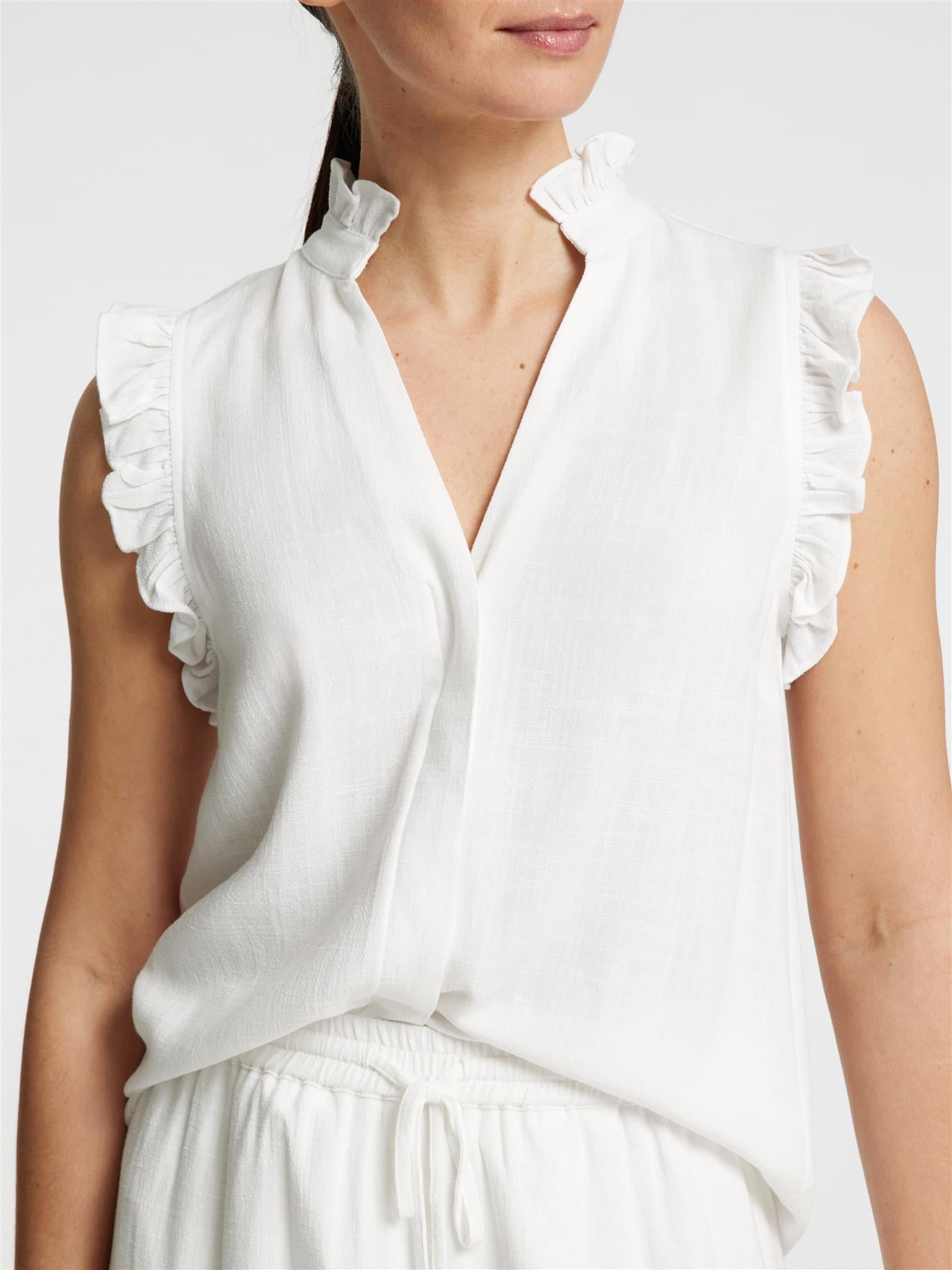 SLFViva Sun RUFFLE TOP NOOS-Skjorter-Selected Femme-Aandahls