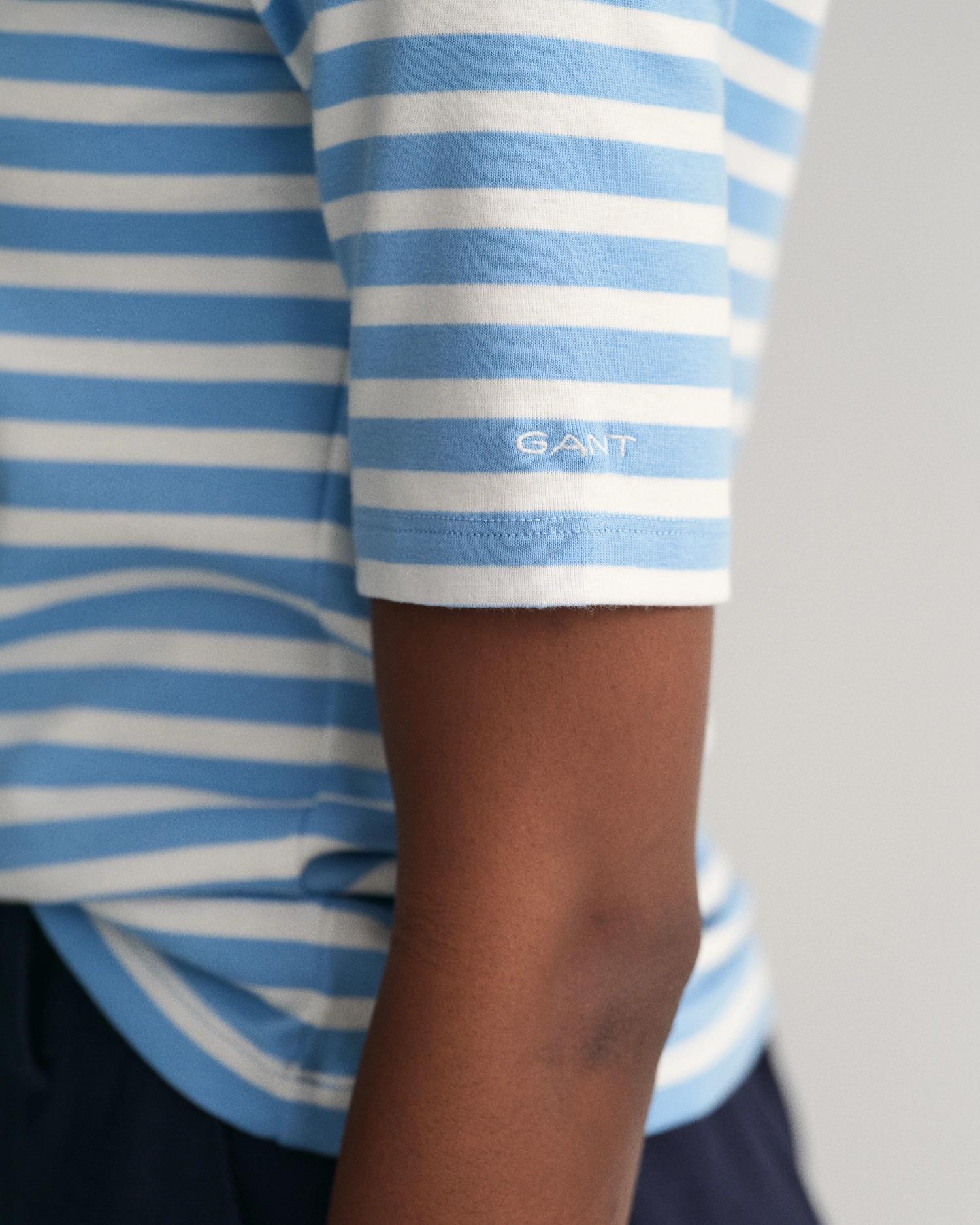 STRIPED 1X1 RIB LSS T-SHIRT-T-shirt-Gant-Aandahls