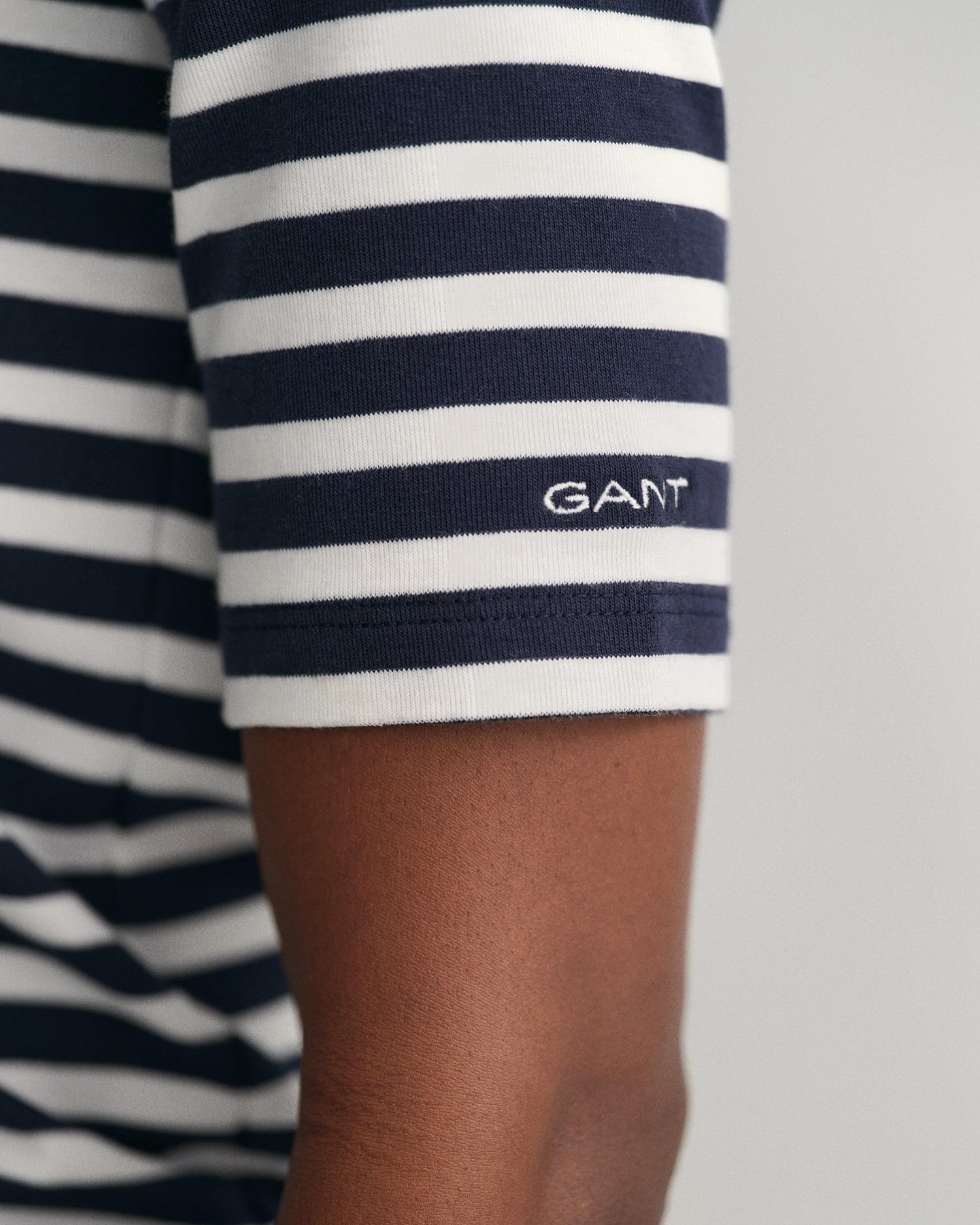 STRIPED 1X1 RIB LSS T-SHIRT-T-shirt-Gant-Aandahls
