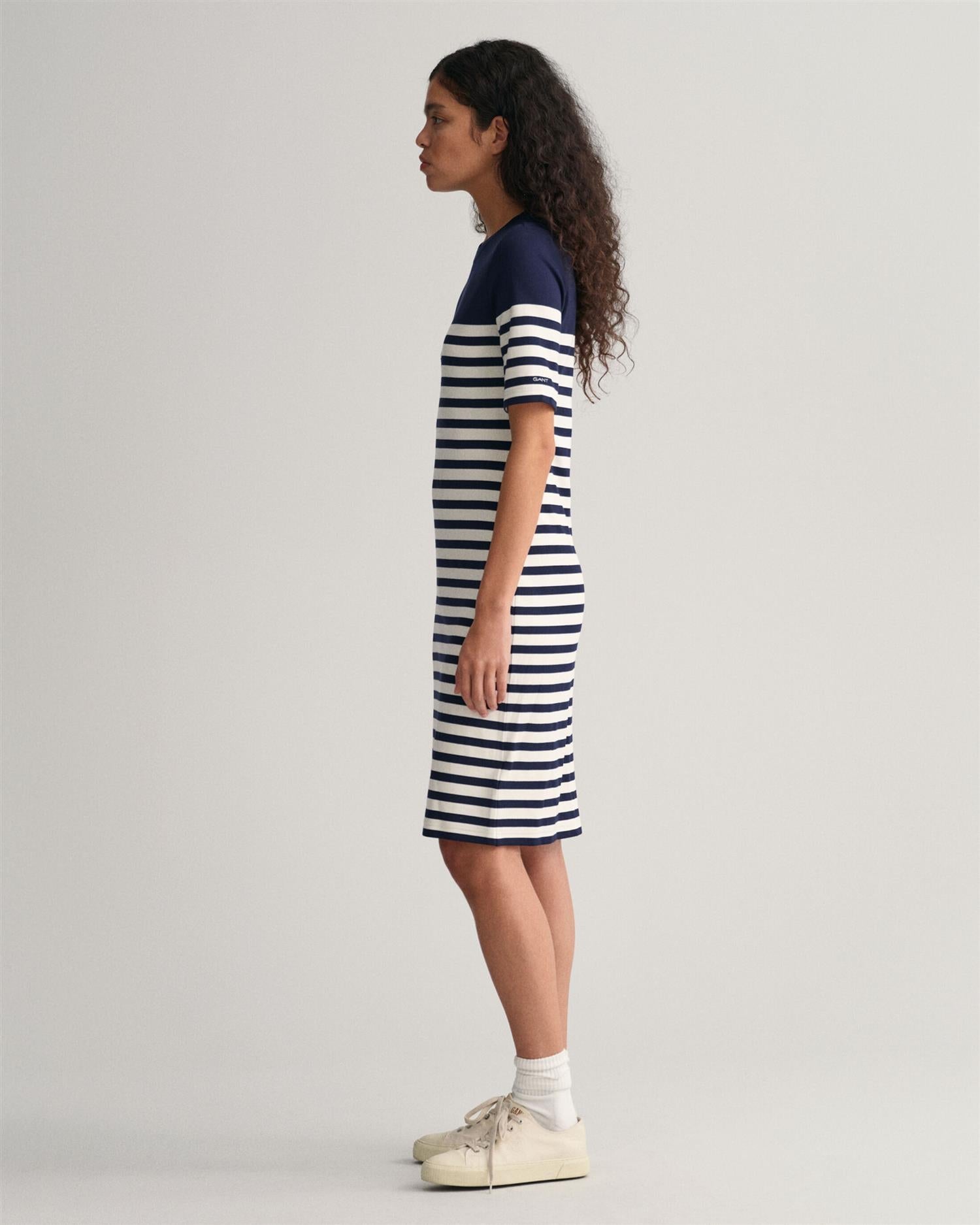 STRIPED SS T-SHIRT DRESS-Kjole-Gant-Aandahls